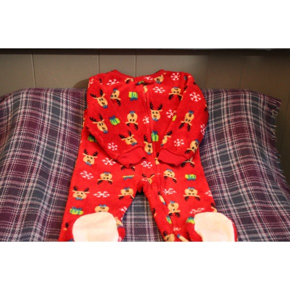 Macy's Footed Onsie Winter Christmas Reindeer Size 24M - Picture 4 of 10